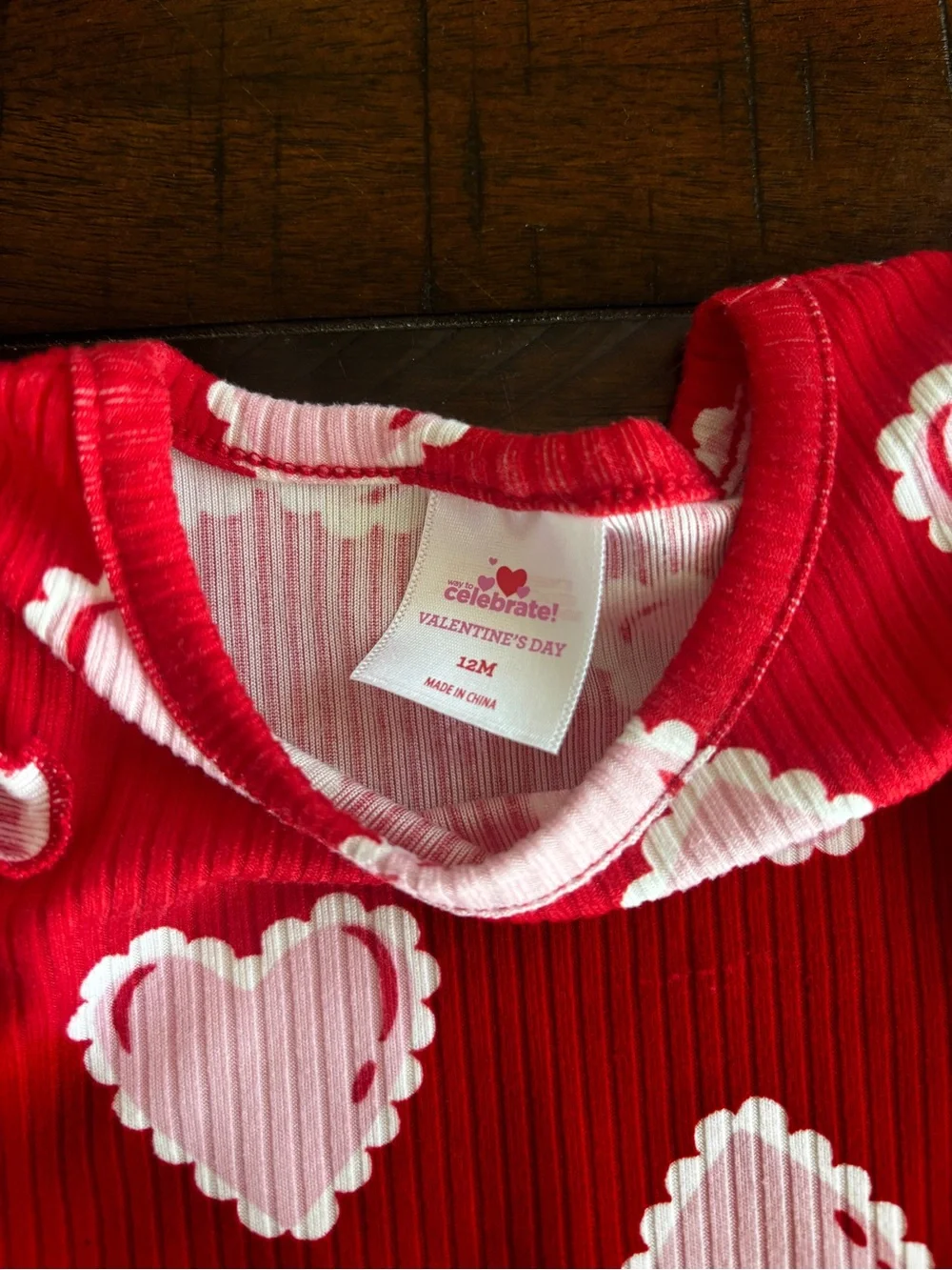 Girls' Red Heart Print Tulle Dress